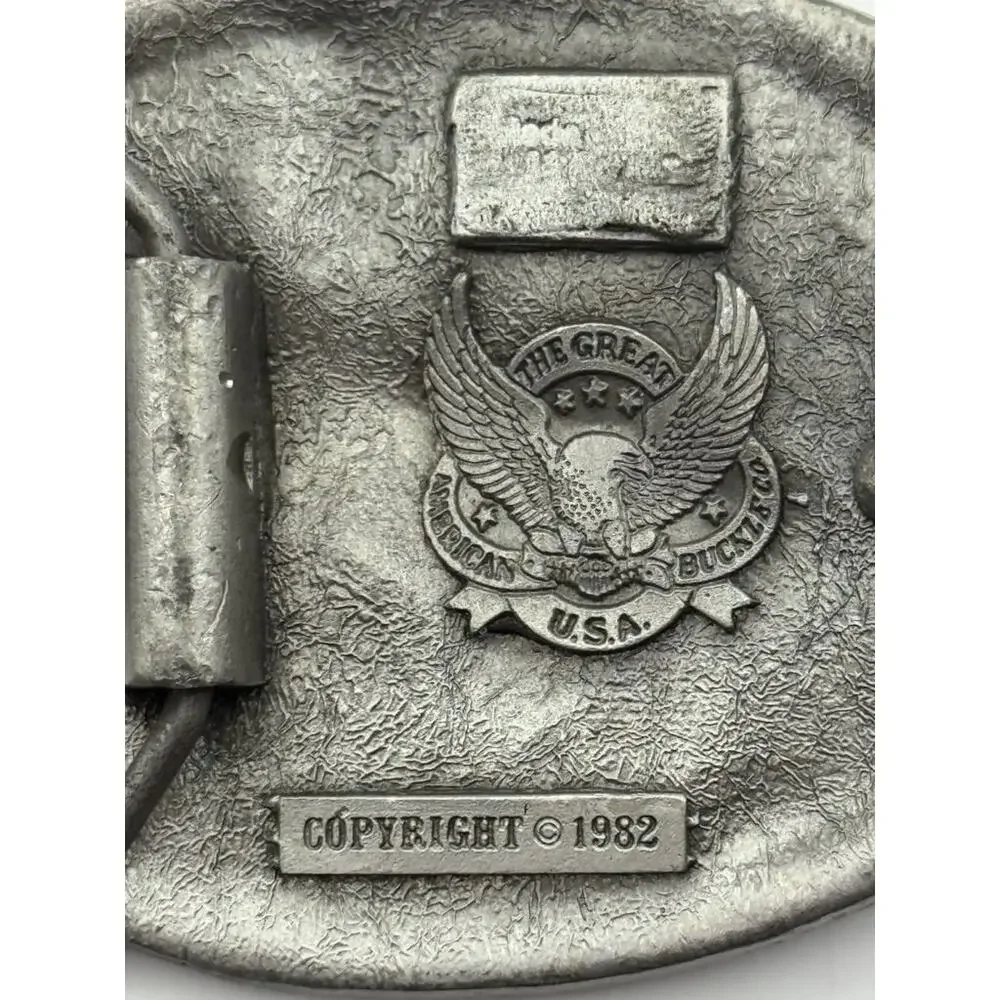 Great American Buckle Co Hunter 1982 Serial 352 Belt Buckle Vintage Western